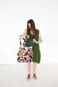 Torebka skórzana z wypalaną mandalą