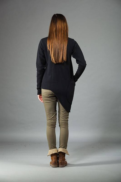 Asymetryczna bluza, Odzież Plus Size, Bluza z zamkiem błyskawicznym, Handmade, Polski producent