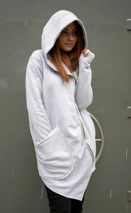 Bluza bawełniana damska zamek na skos , Bluza z kapturem, Polski producent, płaszcz damski  luźny