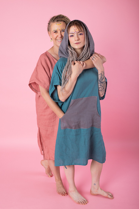 sukienka z tkaniny konopnej, 100% Hemp, sukienka letnia, tunika plażowa , polski produkt