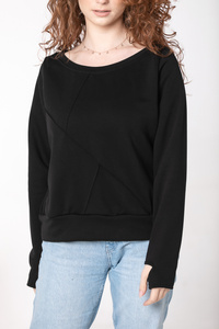 Bluza damska,czarna,  bluza dresówka klasyk, bluza dresowa damska luźna krótka , 