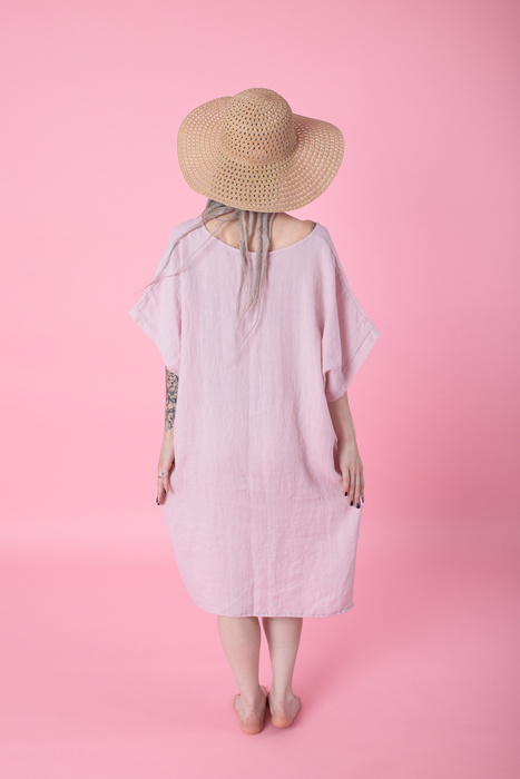 Sukienka plazowa, tunika lniana luźna.polski len, polska produkcja, polski producent, sukienka luźna z lnu