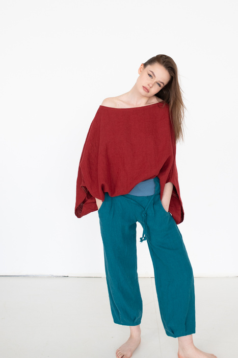 Spodnie lniane szerokie wygodne i miękkie, spodnie z polskiego lnu szyte w Polsce , polska marka , polski produkt, len miekki i naturalny