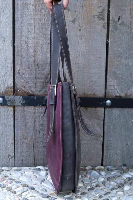 Torba skórzana, worek skórzany, kolorowa torebka damska, duża torba