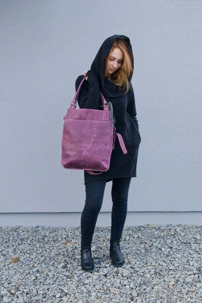 Torebka skórzana ręcznie robiona, torebka na ramię , torebka miejska,