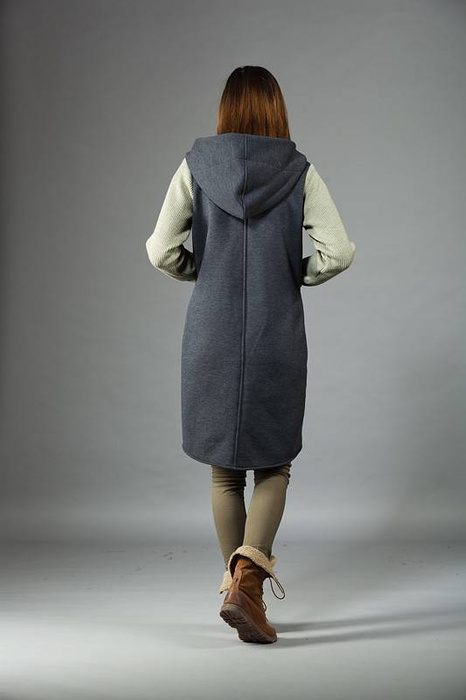 Płaszcz damski, bluza długa damska, szary trencz