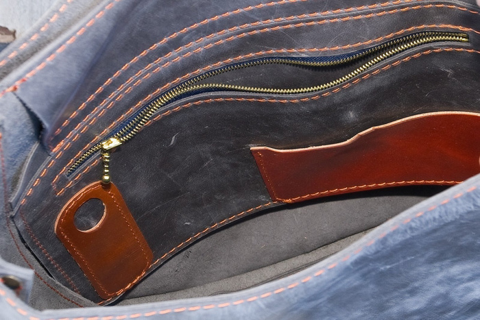 Torba skórzana szara, worek skórzany , torebka ze skóry, duża torba handmade