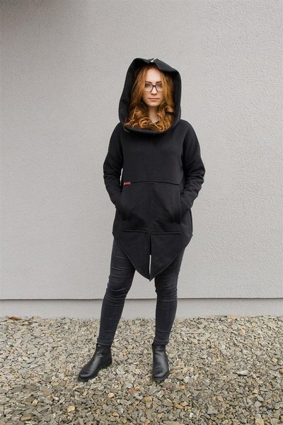 Bluza Kangur damska , bluza czarna , bluza awangarda