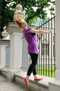 Bluzka czarno- fioletowa z koronką, tunika elegancka, koszulka kolorowa