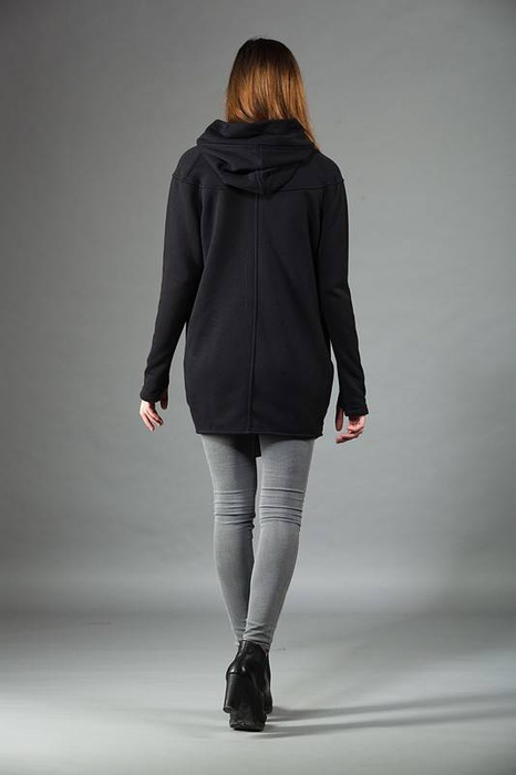 Bluza bawełniana, Bluza z kapturem czarna , Polski producent