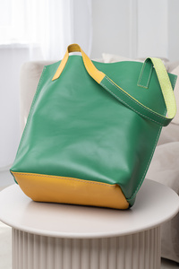 torba zielona, worek skórzany , torba na laptopa, na zakupy, torebka na ramię , zielona torebka skórzana ręcznie robiona