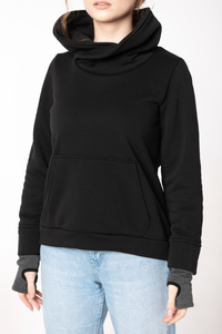 Bluza damska , bluza kangur z kapturem damska polska dzianina, szytew Polsce, krótka damska bluza zestójką