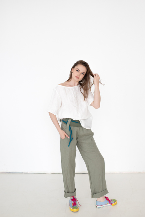 koszulka, bluzka lnina , tunika lniana , len polski, odzież lniana, miękki, polska marka