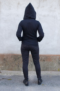 Bluza bawełniana, Gotycka bluza z kapturem, Polska marka, kurtka ramoneska czarna bawełniana