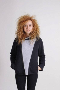 Bluza ramoneska, cyber kaptur, krótka bluza bawełniana