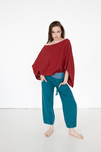 tunika  lniana , 100% len , koszulka z polskiego lnu polska marka, lniana bluzka od polskiego projektanta