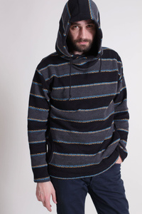 Sweter męski, bluza męska w paski, sweter z dużym kapturem  męski 