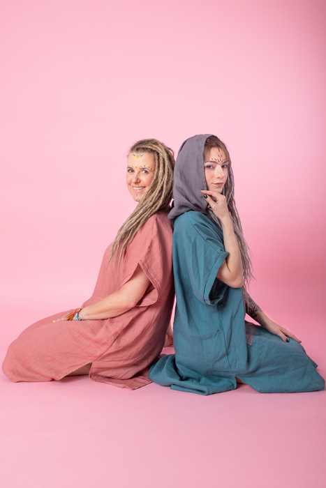 Sukienka plazowa, tunika lniana luźna.polski len, polska produkcja, polski producent, sukienka luźna z lnu