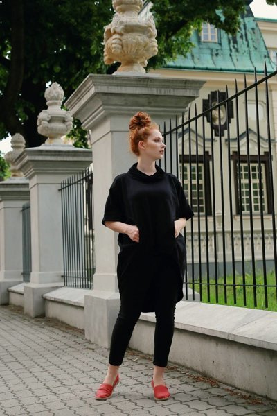 Bluzka czarna, tunika oversize,  bluza czarna, czarna bluza