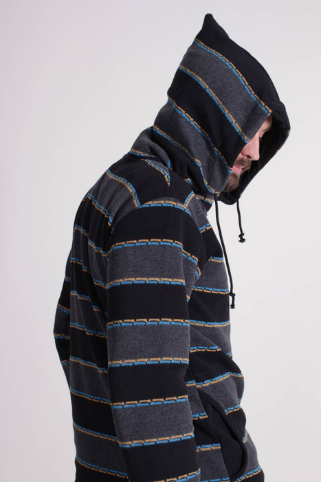 Sweter męski, bluza męska w paski, sweter z dużym kapturem męski