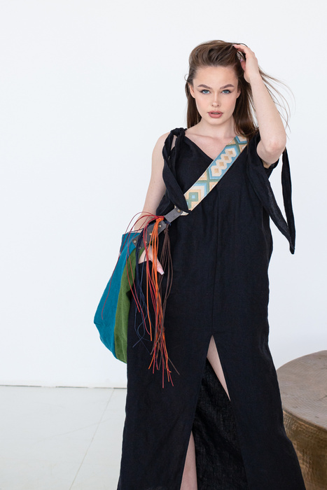 Torebka skórzana z wypalaną mandalą