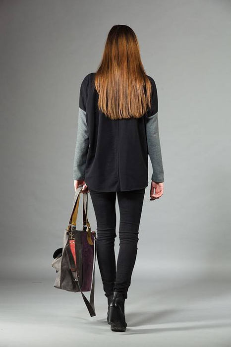 Bluza damska, krótka bluza nietoperz z golfem , bawełniany sweter