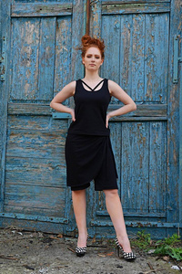 Spodenki damskie, spódnicospodnie , czarne szorty 