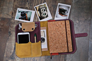 Organizer skórzany, notatnik skórzany, planer, kalendarzhand made 