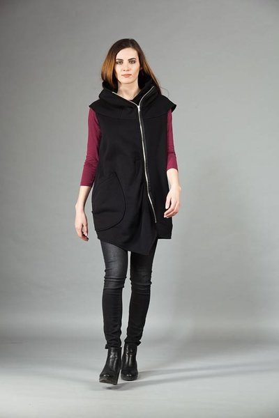 Bezrękawnik Ashmita, kamizelka damska asymetryczna