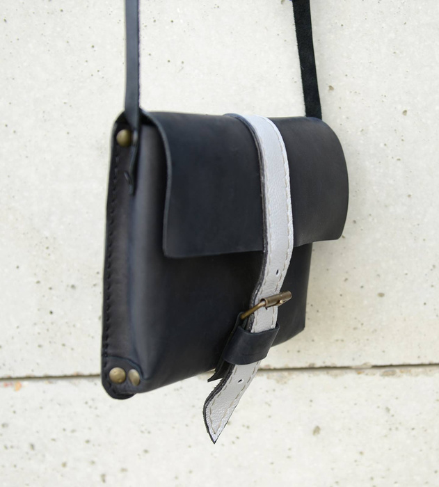 Torebka skórzana mini czarna torba