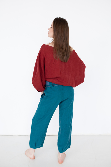 tunika lniana , 100% len , koszulka z polskiego lnu polska marka, lniana bluzka od polskiego projektanta