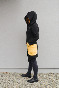 Bluza z kapturem, Asymetryczna bluza, Odzież Plus Size, Bluza z zamkiem Handmade, Polski producent