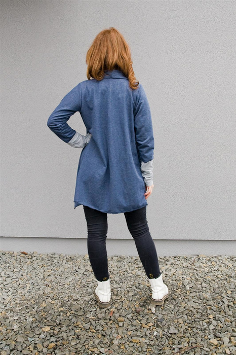 Wdzianko damskie, narzutka bawełniana, kardigan asymetryczne