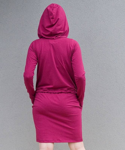 Sukienka damska z kapturem,sukienka długi rękaw, sportowa sukienka