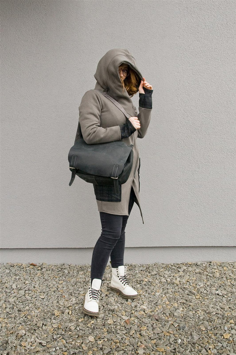 Bluza Ragini Long, Bluza z kapturem na zamek, długa bluza . Polski projektant