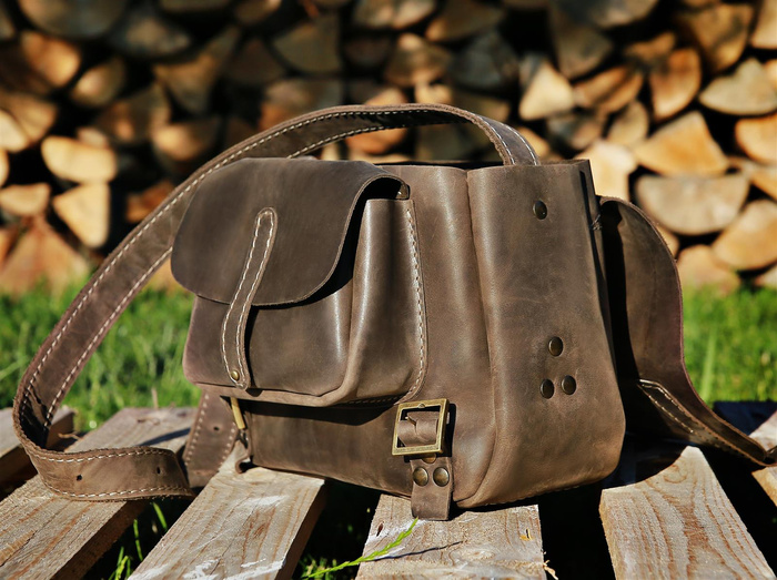Torebka skórzana, mała listonoszka , torba na ramię