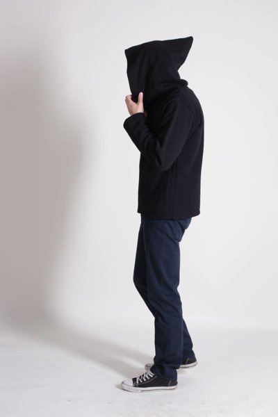 Bluza męska, męska bluza krótka z kapturem, kangurek męski, dresowa bluza męska czarna z dużym kapturem