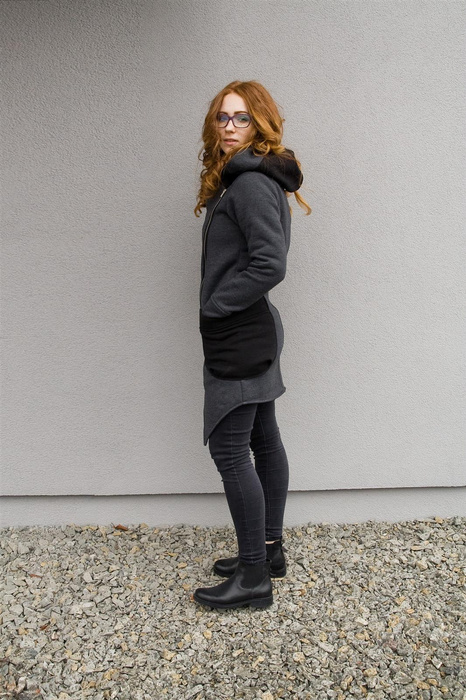 Bluza Ragini Long, Bluza na zamek, Duże kieszenie, Handmade