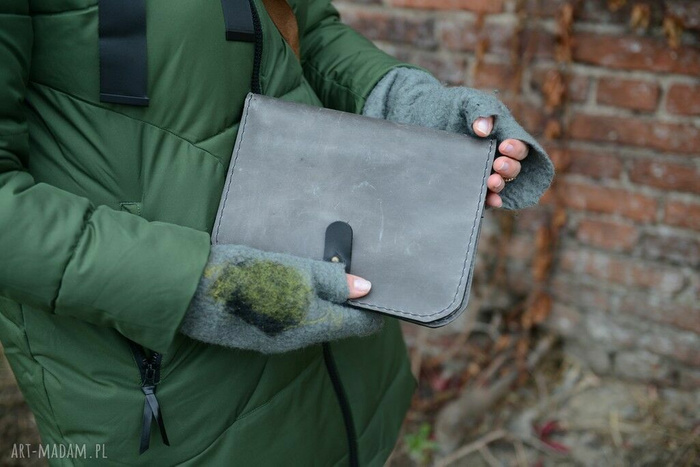 Torba skórzana plus organizer, listonoszka mała