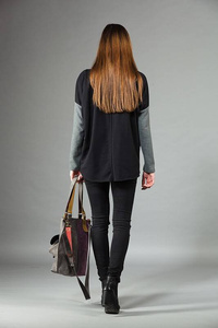 Bluza damska, krótka bluza nietoperz z golfem , bawełniany sweter