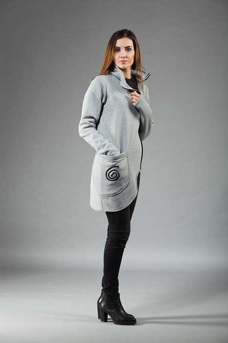 Bluza Pati, Szara bluza na zamek, Polska bawełna,