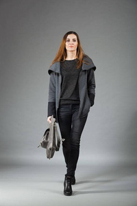 Bluza na zamek, Długa bluza, Szara bluza, Odzież Plus Size, Bluza, Bluza z długim rękawem, Manufaktura