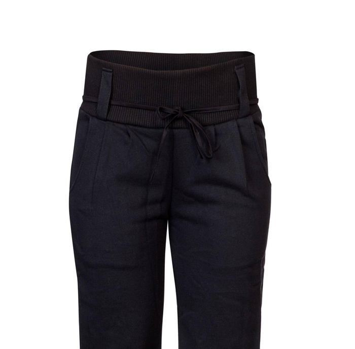 Spodnie damskie Alladynki czarne bawełniane spodnie dresowe damskie, spodnie czarne polski produkt, polski projektant