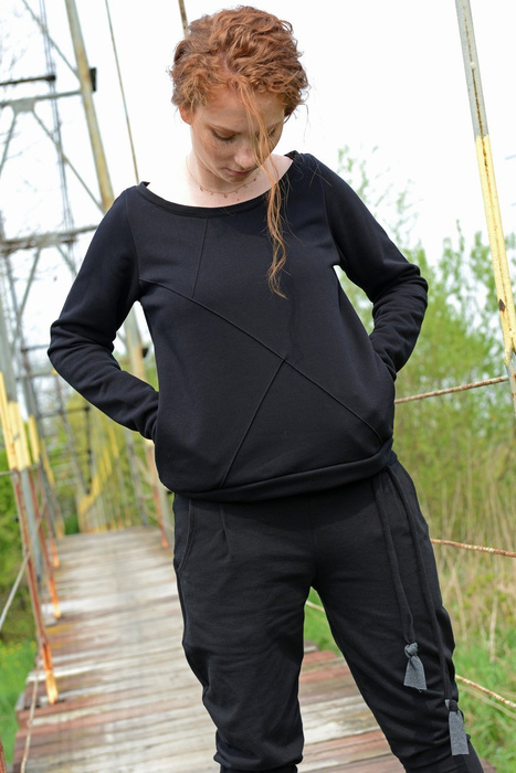 Bluza damska przez głowę, dresówka joga