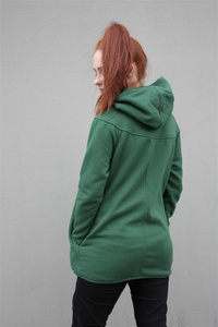 Zielona bluza zapinana na boku, luźna bluza damska, Polski produkt handmade