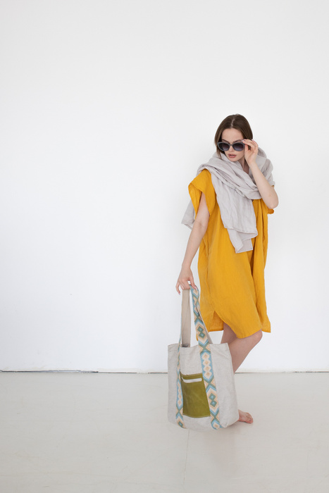 torba z lnu duża pojemna polska marka handmade, torba duża lniana , torebka lniana