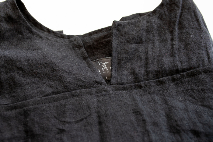 tunika, koszulka lniana męska, czarny len, czarna męka koszulka lniana, polski len polska produkt