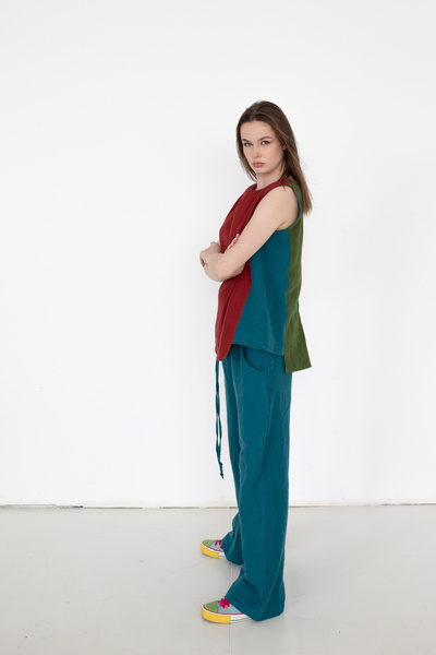 Polski projektant, Tunika koszulka lniana polski len, produkt polski, handmade