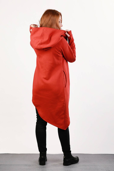 Płaszczyk asymetryczny , bluza asymetryczna pomarańczowa