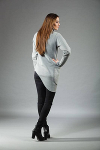 Bluza Pati, Szara bluza na zamek, Polska bawełna,